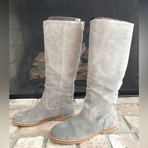 Michael Kors womens gray suede tall boots, size 8.5